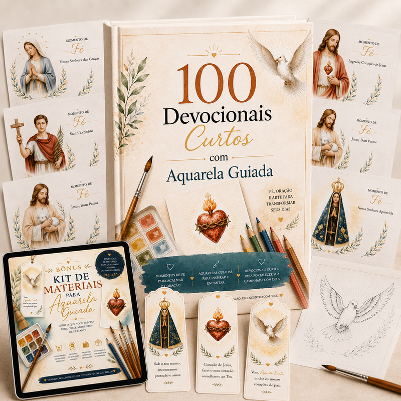100 Devocionais Curtos com Aquarela Guiada